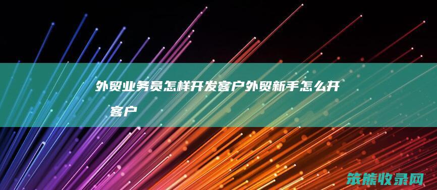 外贸业务员怎样开发客户 外贸新手怎么开发客户