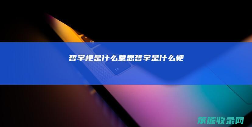 哲学梗是什么意思 哲学是什么梗