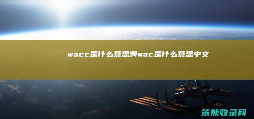 wacc是什么意思啊（wac是什么意思中文）