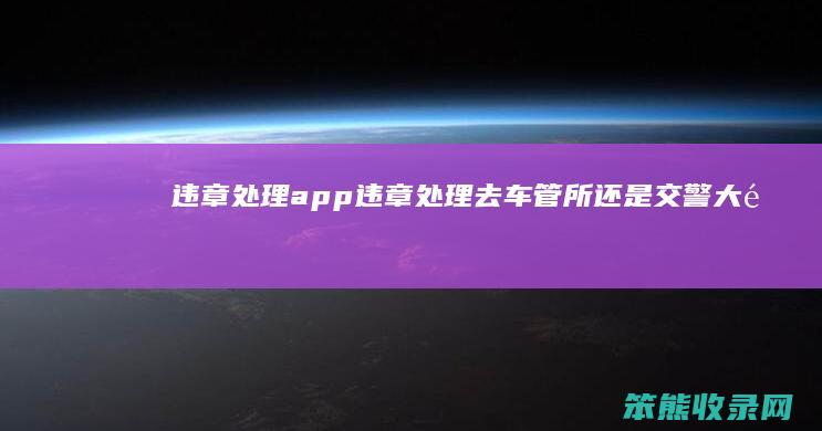 违章处理app违章处理去车管所交警大队