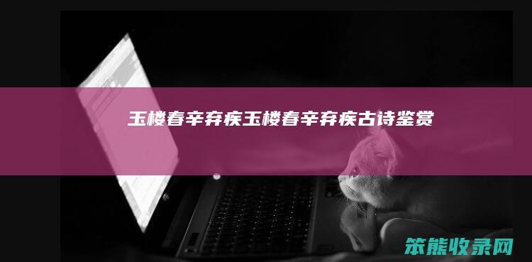 玉楼春辛弃疾玉楼春辛弃疾古诗鉴赏