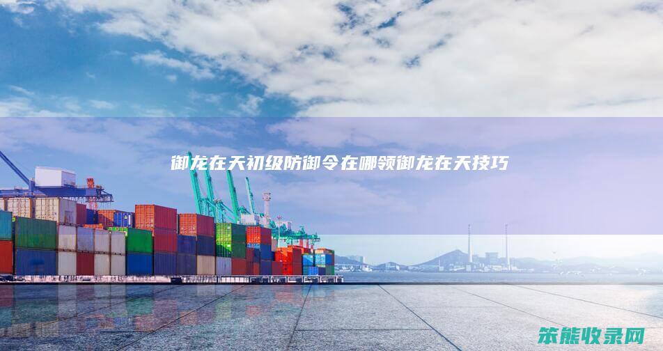 御龙在天初级防御令在哪领御龙在天技巧