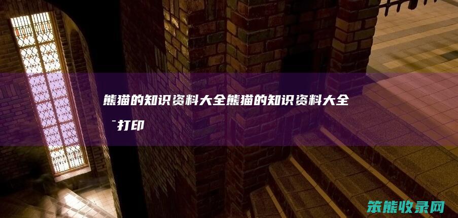 熊猫的知识资料大全熊猫的知识资料大全可打印