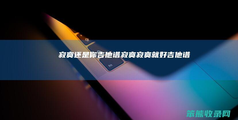 寂寞你吉他谱寂寞寂寞就好吉他谱