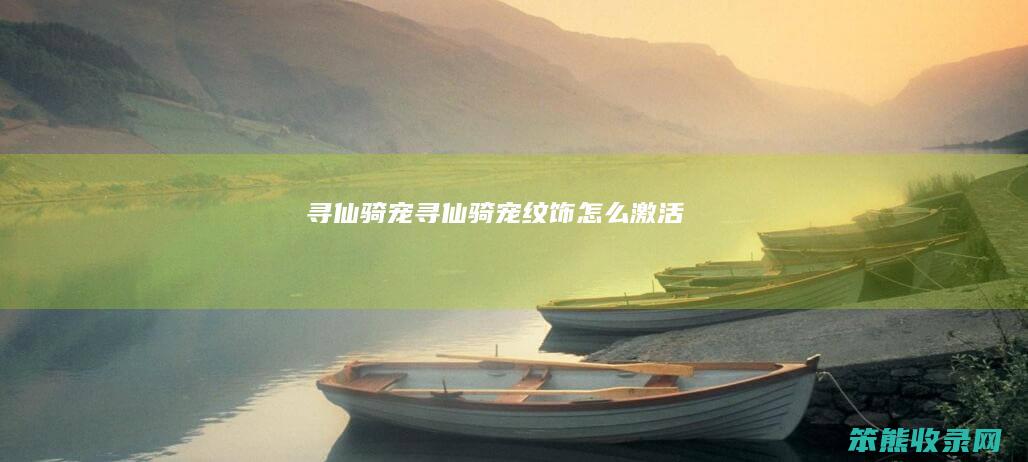 寻仙骑宠寻仙骑宠纹饰激活