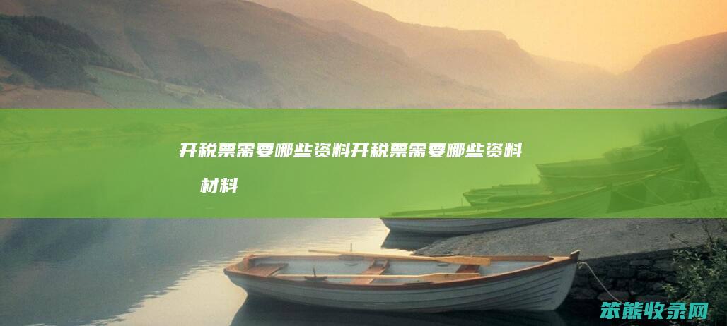 开税票资料开税票资料和材料