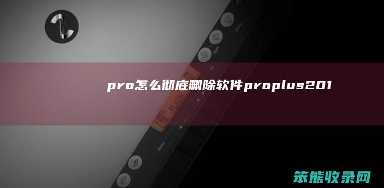 pro彻底删除软件proplus201