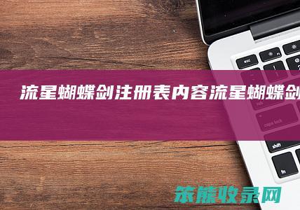 流星蝴蝶剑注册表内容流星蝴蝶剑注册