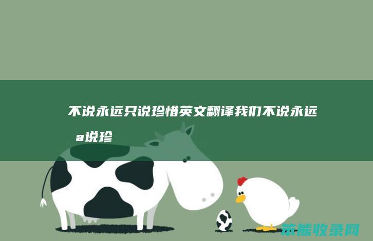 不说只说珍惜英文翻译我们不说只说珍