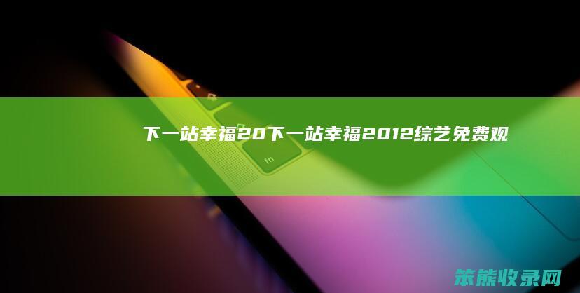 下一站幸福20（下一站幸福2012综艺免费观看）