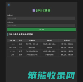 身高体重BMI计算器